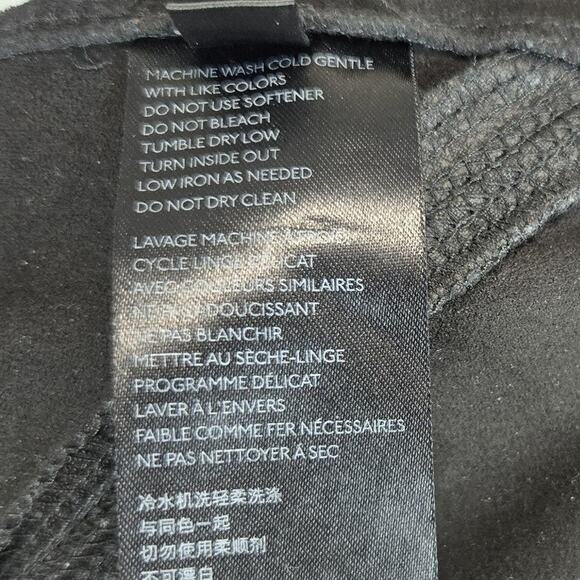 Free People Midnight Vegan Suede Pants S Black Pull On Leggings Stretchy Moto - Picture 6 of 12